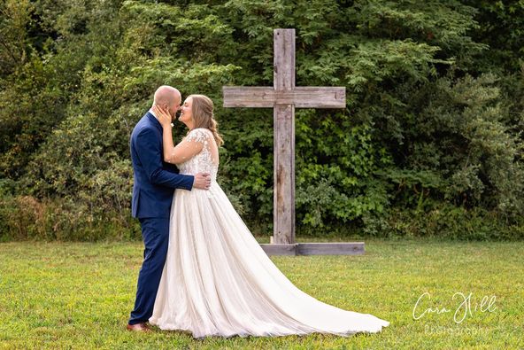 Outdoor wedding ceremony at The Meadows Event Venue